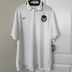 NWT Nike Dri Fit Polo.  Nike football camp. Logo
